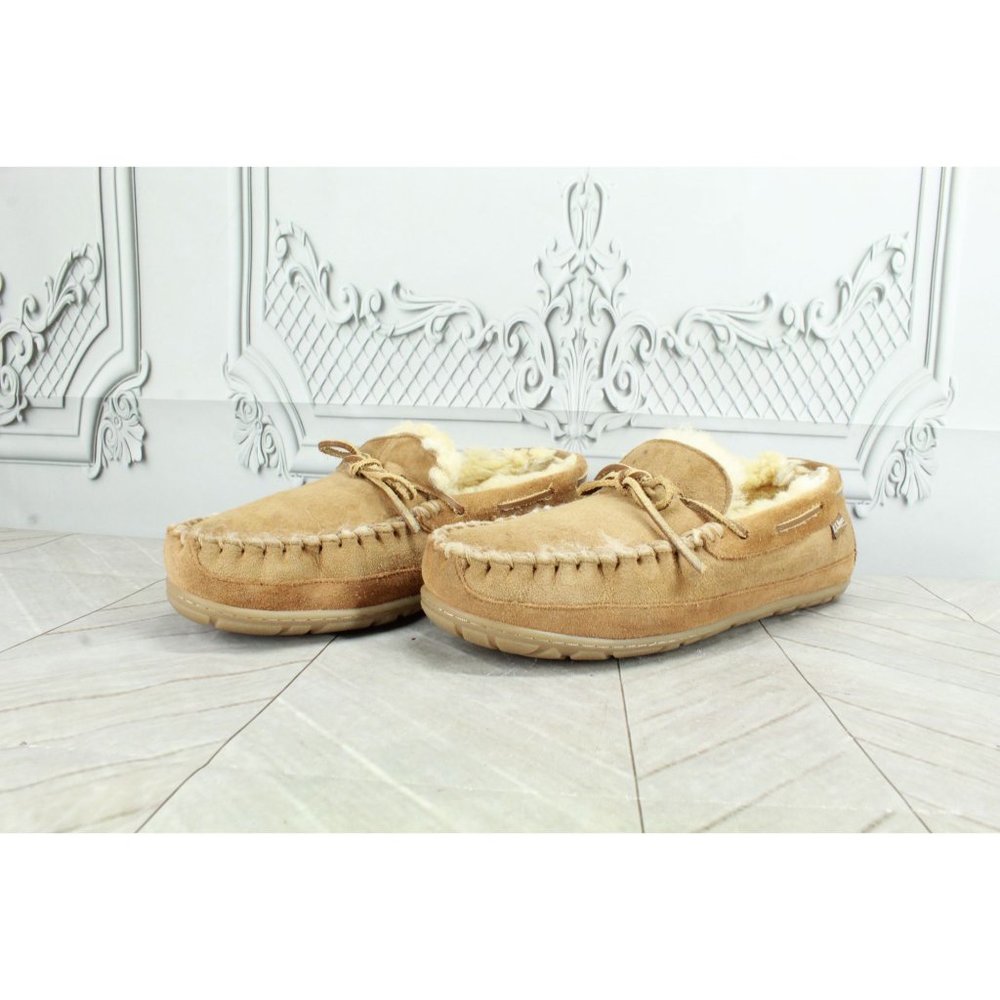 LL Bean Brown Suede Wicked Good Original Moccasin Slippers Size 9 M - Picture 2 of 9
